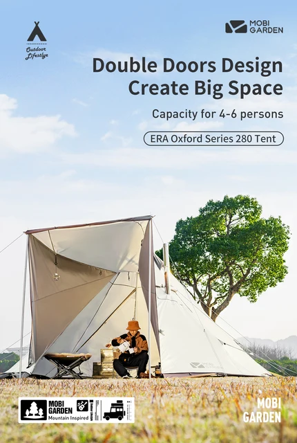 MOBI GARDEN 4〜6人用のピラミッドテント,防水,UV保護,屋外,3