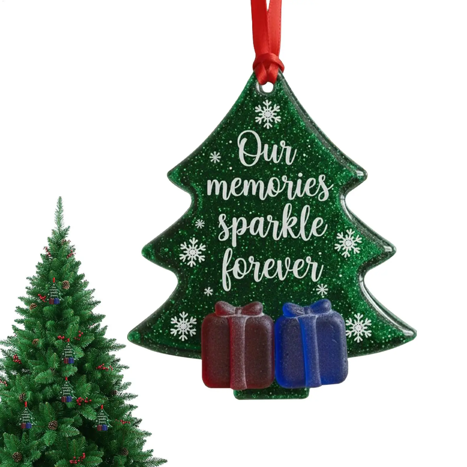 Sea Glass Christmas Ornament Coastal Themed Ornament Friendship Sea Glass Pendant for Xmas Tree Indoor Outdoor Window Decor