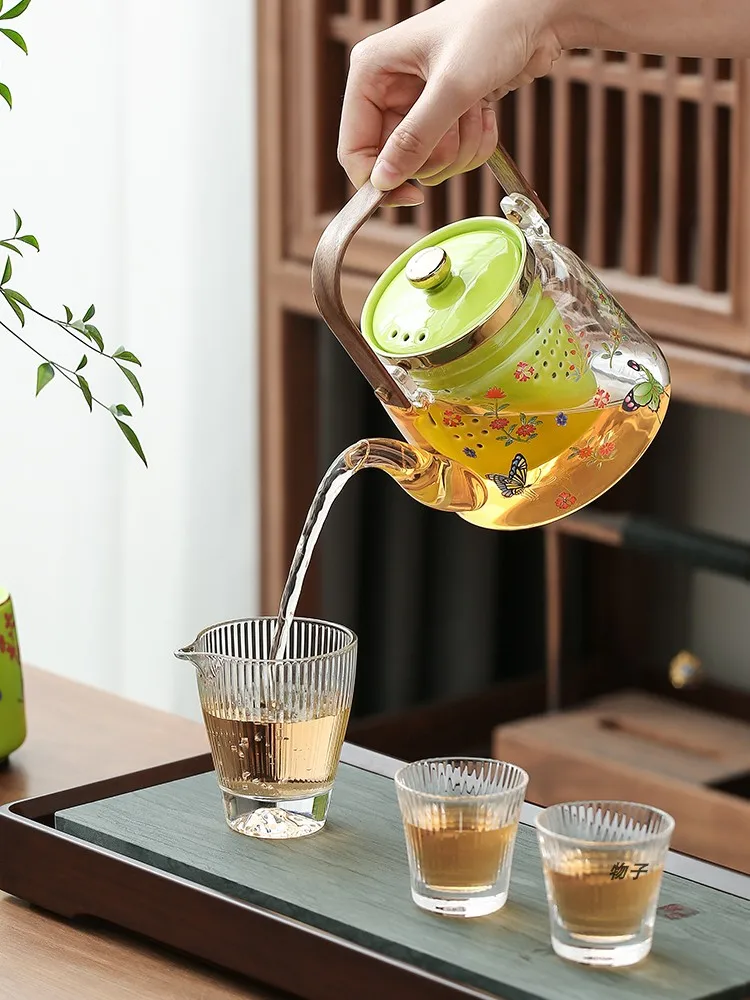 Electric Pottery Stove Tea Cooker Water Boiler High borosilicate Glass 820ml Kettle Ceramic Filter Steam extraction