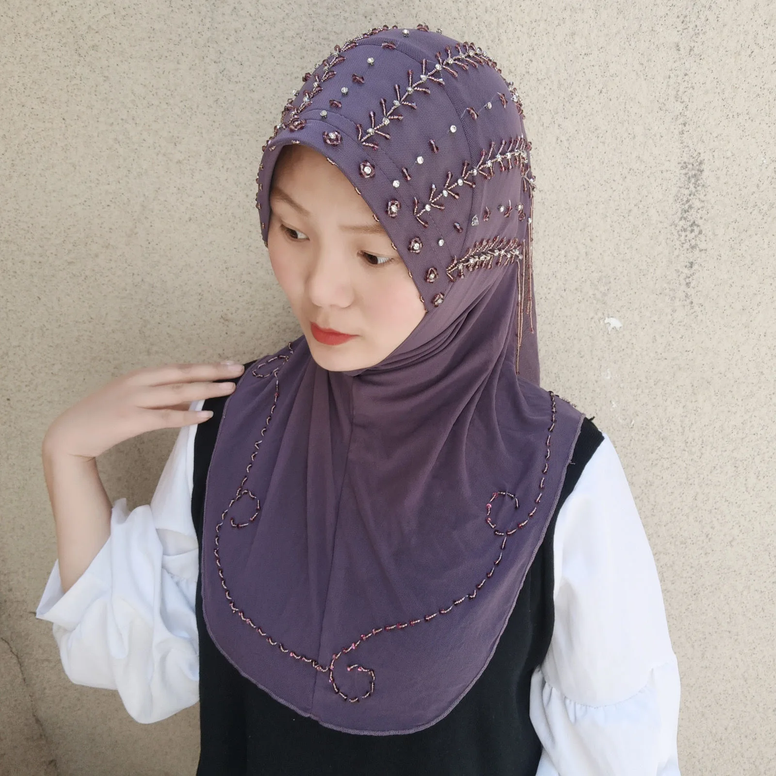 Hijab arejado para mulheres muçulmanas, roupas muçulmanas, xales elegantes