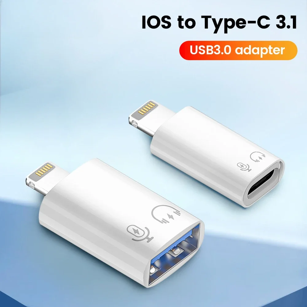 Adaptateur Elough Type C pour Ios Lightning mâle vers Usb 3.0 adaptateur femelle adaptateur de charge rapide convertisseur de casque pour Iphone