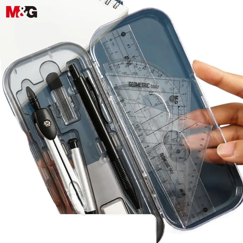 Drawing Paint Set M&G 8-piece Student Drawing Set 4-piece set Circle Gauge + Eraser + Automatic Pencil Pencil Lead Sleeve Ruler