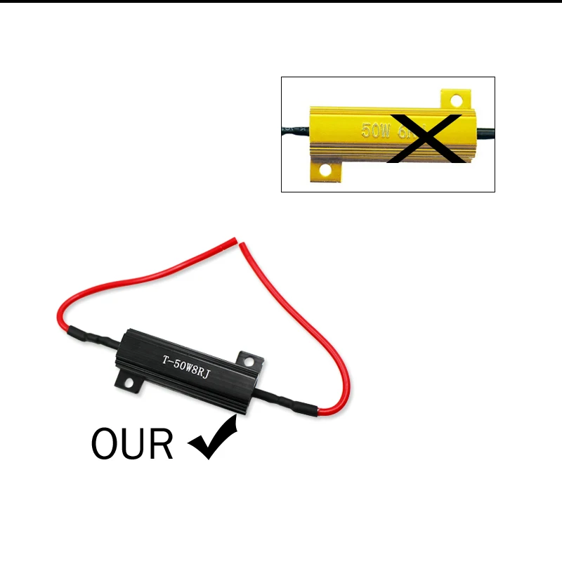 4 Resistenze Da 50W 8 Ohm Per Frecce LED Auto - Elimina Lampeggio Rapido Con Clip Di Collegamento - Foto 11