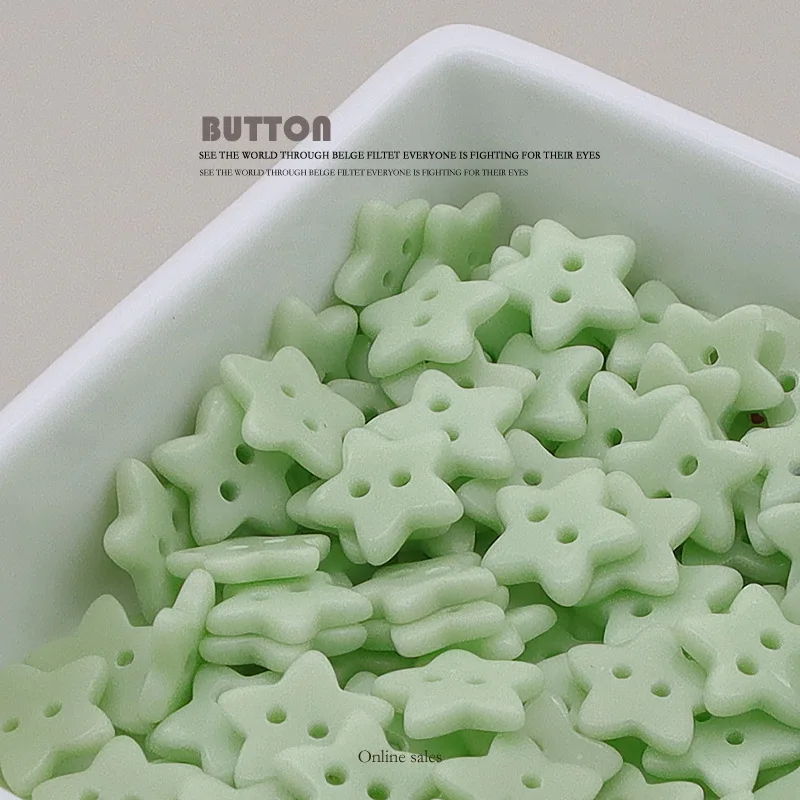 10pcs Two Hole Star Shape Ceramic Luxury Buttons for Kids Clothing Knitwear Shirts Phone Case DIY Apparel Sewing Supplies