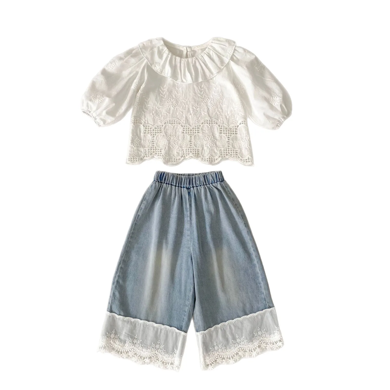 2025 Autumn New Girls Long Sleeve Lace Embroidery Shirts Solid Baby Girl Lapel Blouse Cotton Kids Tops Children Clothes 6 2025 Autumn New Girls Long Sleeve Lace Embroidery Shirts Solid Baby Girl Lapel Blouse Cotton Kids Tops Children Clothes - Image 6