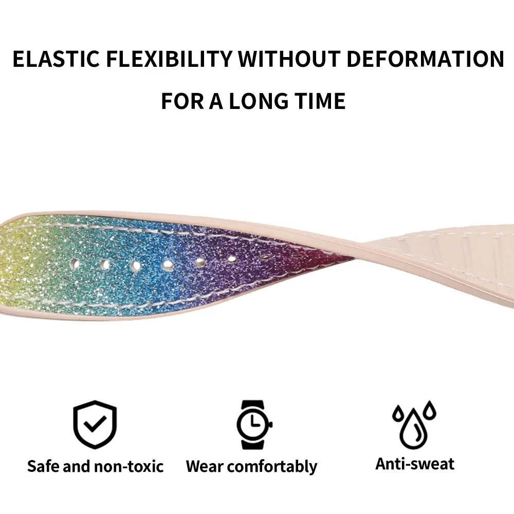 Premium Shiny Sports Silicone Watch Bracelet Strap