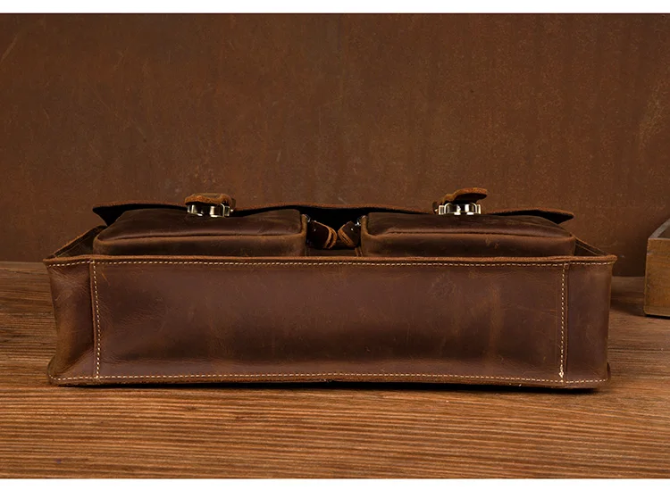 Distressed Brown Laptop Shoulder Bag Briefcase