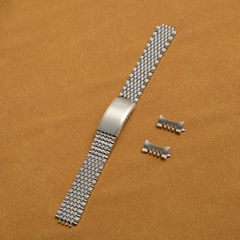 New 18mm 19mm 20mm Bead of Rice Solid Stainless Steel Watch Strap Bracelet For Fit Omega