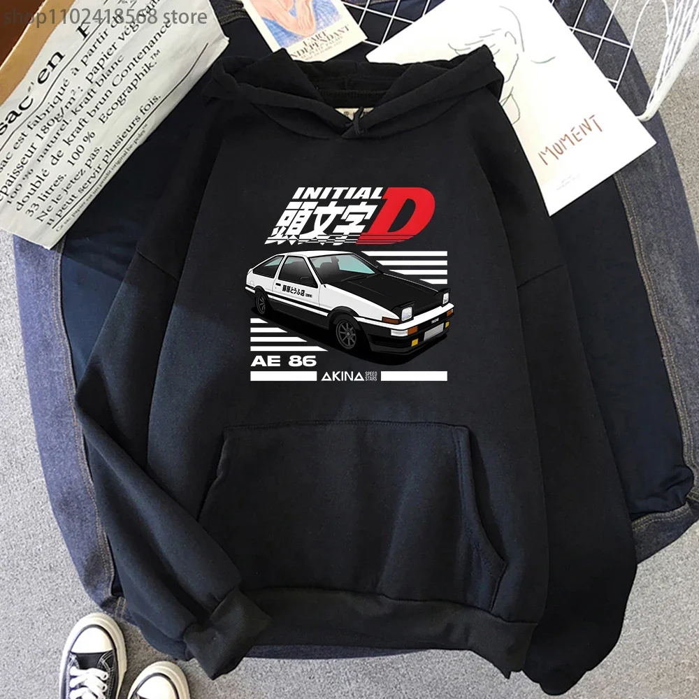 

Initial D Hoodies Men Street Racing Awesome Japanese Manga Sweatshirt Long Sleeve Streetwear Women Plus Size Anime Print Clothes