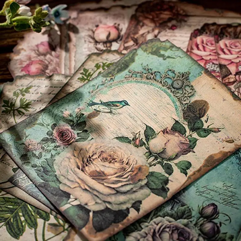 Vintage Materials Paper Lost Garden Series DIY Scrapbooking Deco Junk Journal Planner Collage Photo Album Craft Paper 30pcs/Set