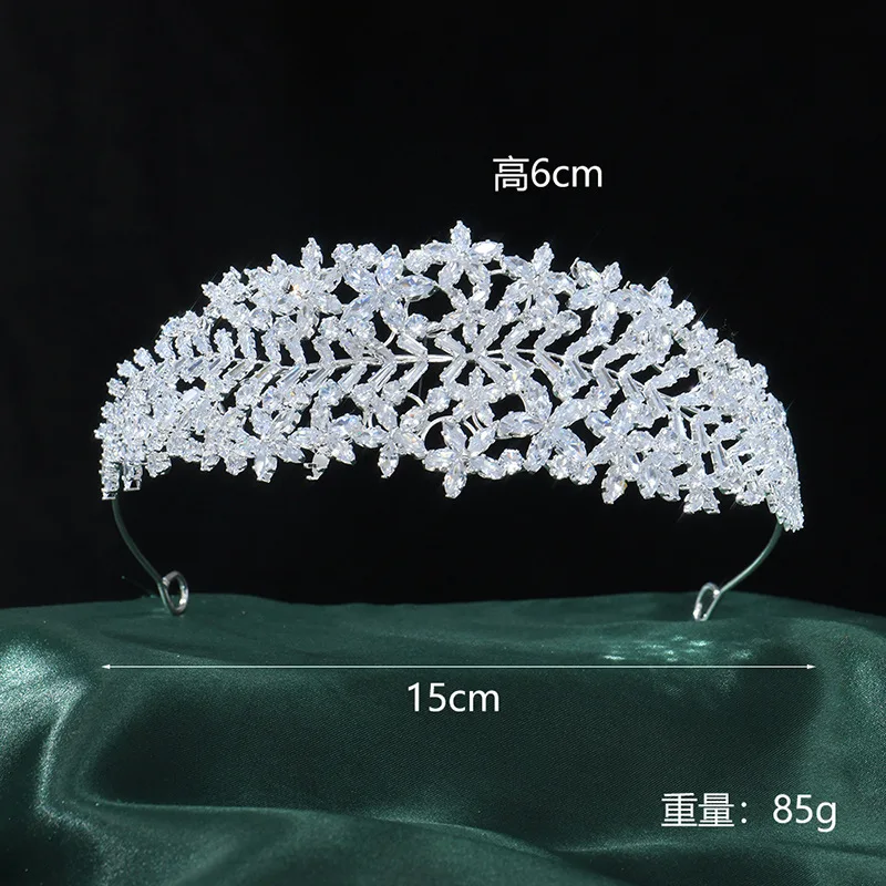 New Bride Tiara Crystal Headdress Wedding Hair Accessories Full Zircon Crowns Headband Wedding Jewelry Crowns For Women