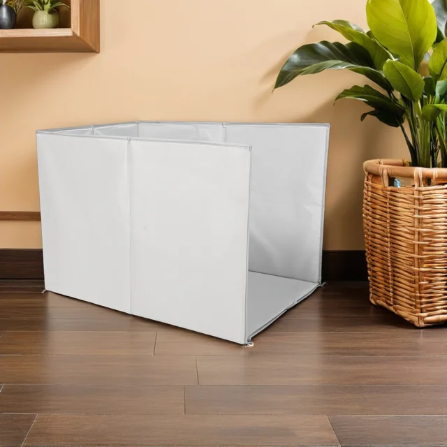 Cat Litter Box Shield Foldable 24.37x16.9 Waterproof Three-Sided Pee Guard Litter Box Enclosure Splash Mat Portable Plastic Pee 5