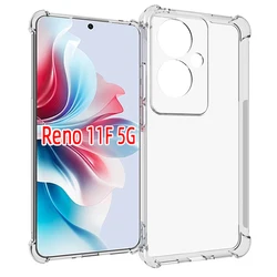 Crystal Clear Shockproof Air Cushion Silicone TPU Case for Oppo Reno11 F 5G (Black)