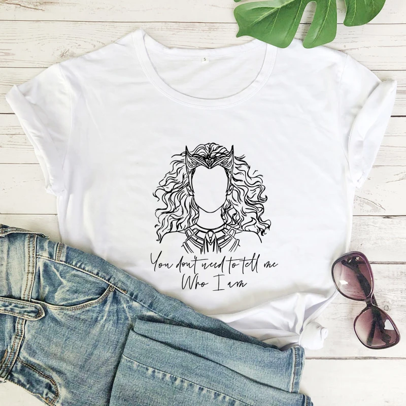 

you don't need to tell me who i am tshirt funny women short sleeve witch halloween tee shirt top