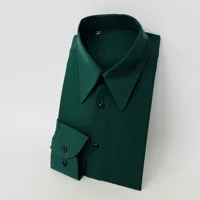 2025 nouvelle haute qualité col étalé chemise pour hommes sans plis à manches longues coupe ajustée affaires décontracté Vintage tenue de bureau hommes chemises 6