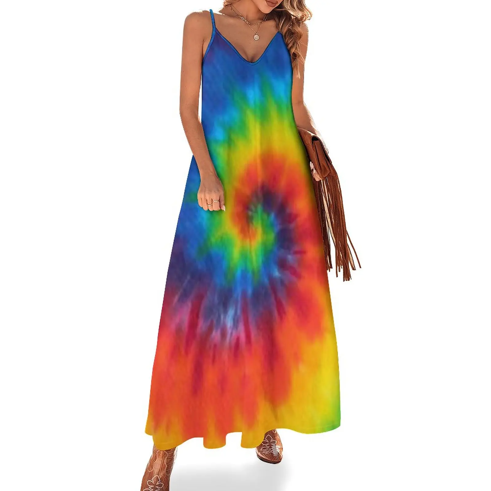 

tie dye swirl rainbow Sleeveless Dress luxury dresses ladies dresses for special occasions summer clothes