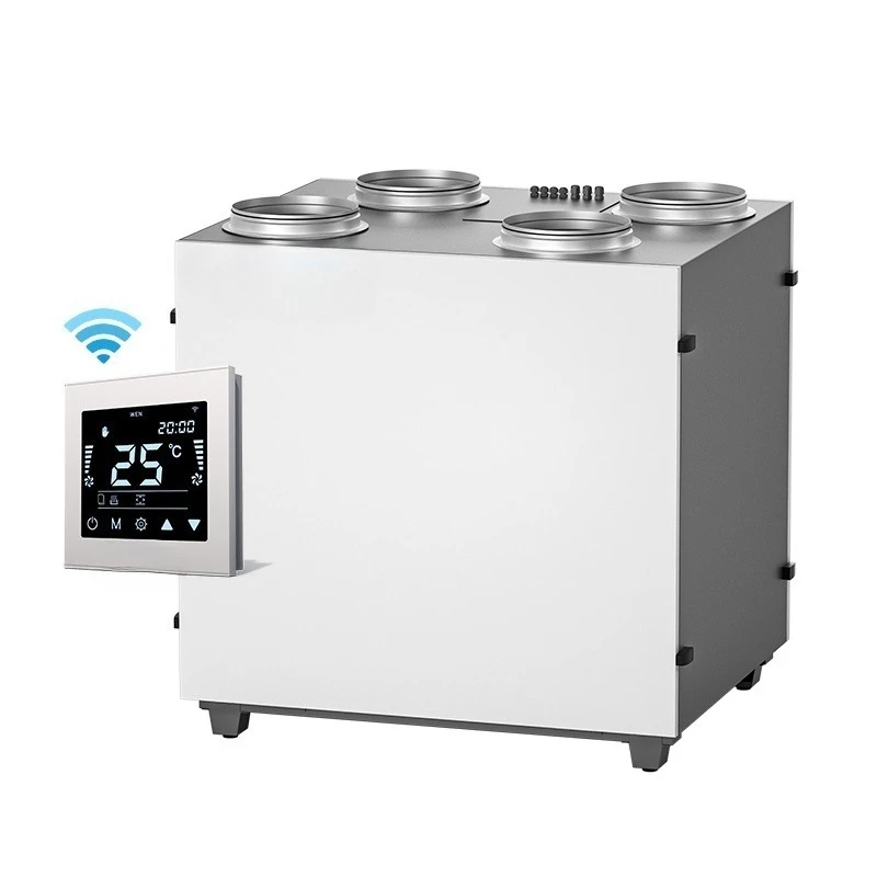 ระบบระบายอากาศแบบแนวตั้ง ERV HVAC พร้อมระบบแลกเปลี่ยนอากาศบริสุทธิ์ ระบบระบายอากาศแบบติดผนังพร้อมระบบกู้คืนความร้อน 1