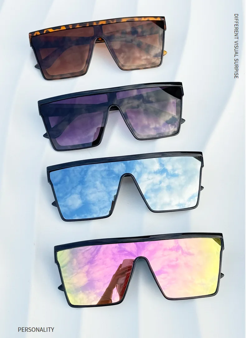 Neue Vintage Quadratische Sonnenbrille für Damen und Herren, Reitbrille, Ovale Sonnenbrille für Männer und Frauen, Brillen – Detail 3