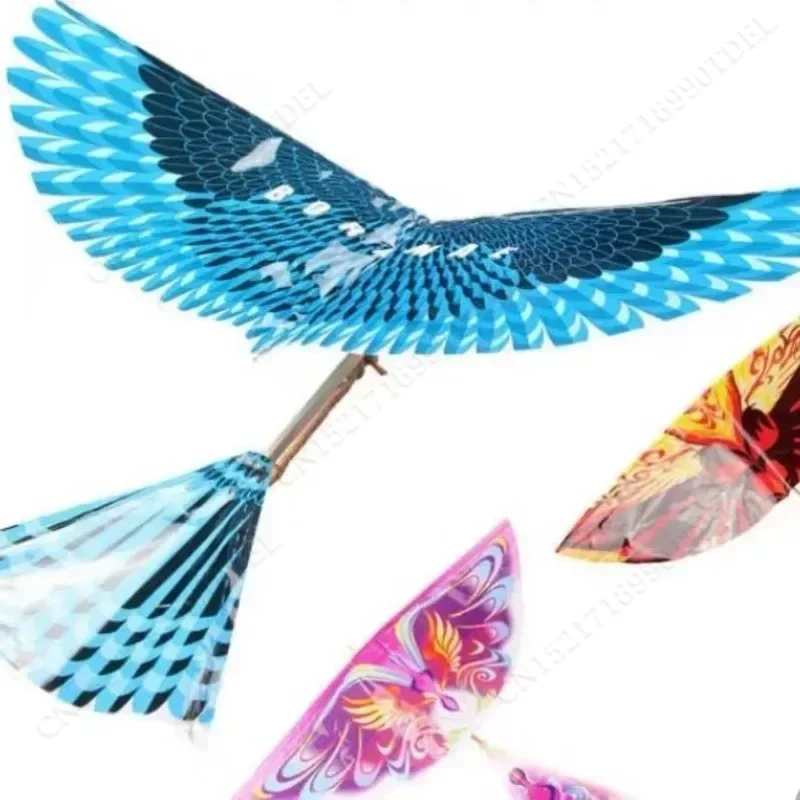 Flying Birds Kite Creative New Elastic Rubber Band Powered 1PC Random Color Funny Kids Toy Gift flying birds kite
