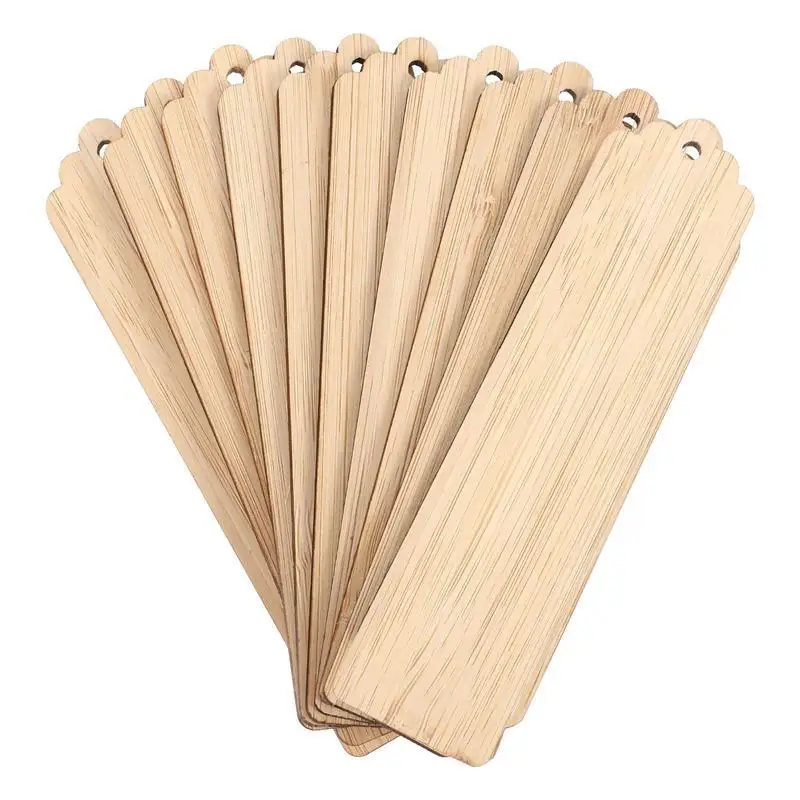 Wood Blank Retro Blank Bookmarks Tags Label Unfinished Wood Tags Painting Craft Retro Bookmarks Label DIY 10pcs wooden bookmark bookmarks stationery supplies paper bookmark
