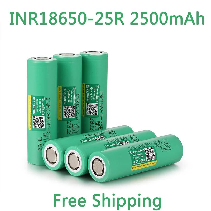 18650 Batteria 3.7V Batteria Ricaricabile Inr18650 25R 20A Batteria Agli Ioni Di Litio A Scarica 20A Batteria A Celle Cacciavite Torcia Elettrica