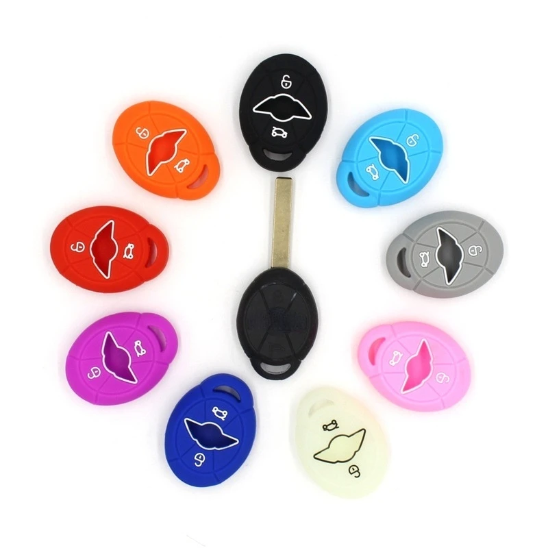Soft Washable 2 Button Silicone Car Key Case Cover Fob Set For Bmw Mini