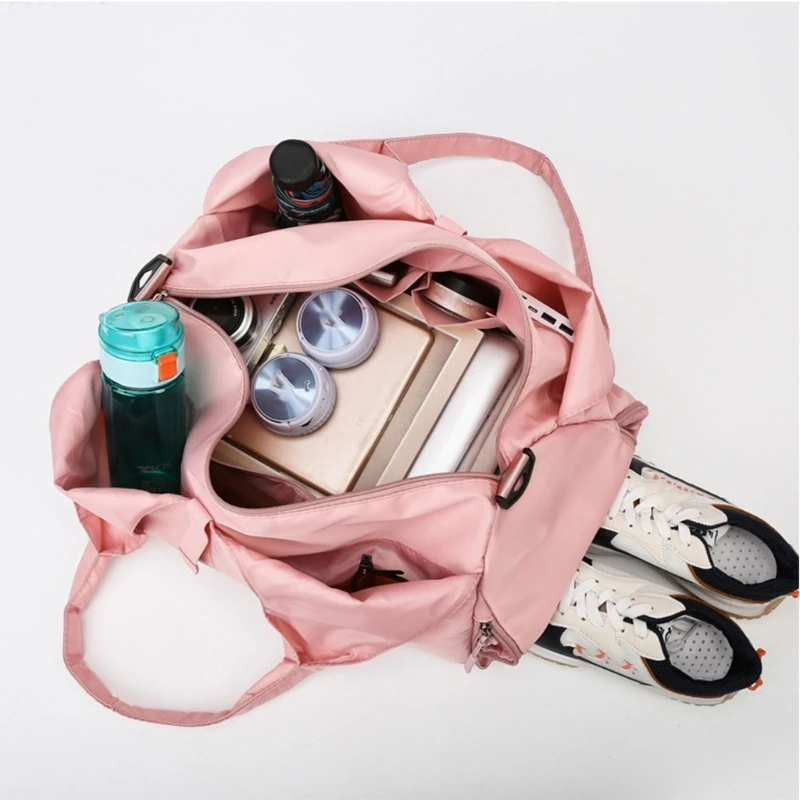 BAVELOE Pequeña bolsa de gimnasio para mujer, bolsa de viaje con bolsillo  húmedo para zapatos, compartimento para zapatos, bolsa de baile, bolsa de