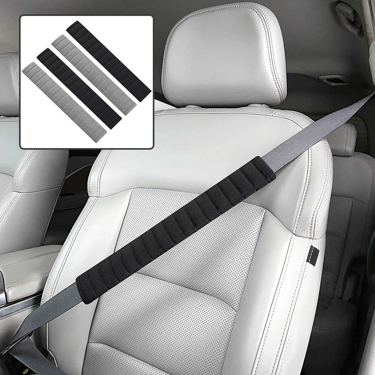 Car Seat Belt Cover 15.5/19.5 Inch Auto Seat Belt Covers Comfortable Shoulder Pad Cushion Protector Car Interior Accessories