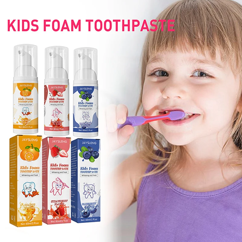 60ml Whitening Foam Toothpaste For Kids Pressed Toothpaste Mousse Anti