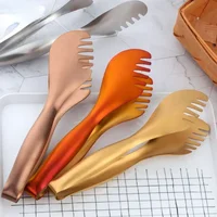Ustensiles de cuisine, pinces alimentaires en acier inoxydable 1 pièce, pince à pain dorée, pince à salade, pâtisserie de cuisson, pinces à Buffet barbecue, cuisine 3