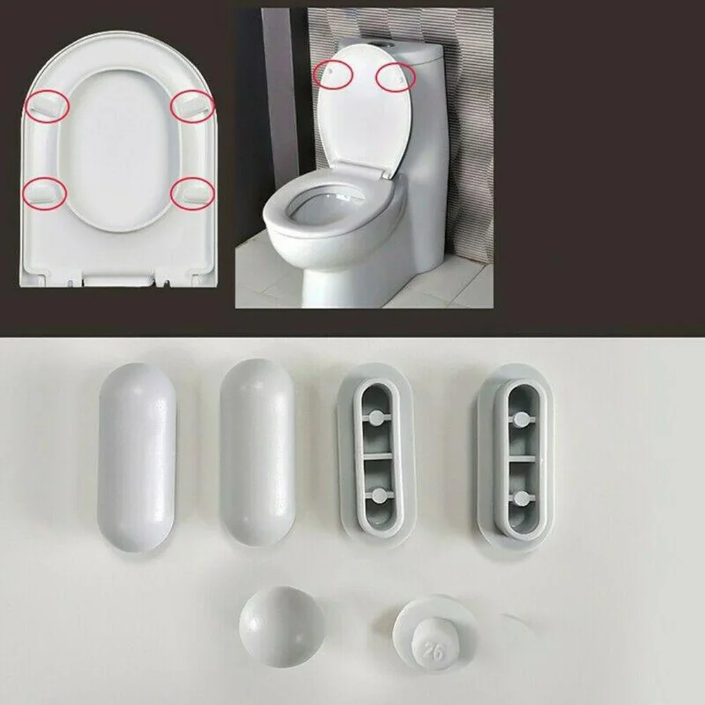 6 Pcs Toilet Lid Plastic Antislip Gasket Toilet Seat Shock-Proof Buffers Cushion Rubber Pad Cover Bumper Shock Bathroom Fixtures