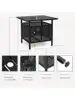 VINGLI Outdoor Side Table with Umbrella Hole 1.57" Umbrella Stand Table Metal Patio Side Table Coffee Table End Table fo 4
