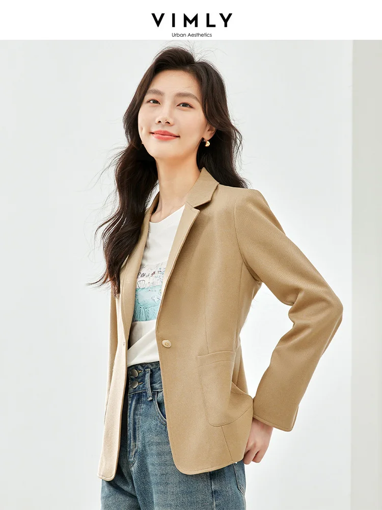 vimly-khaki-blazers-jacket-women-2023-casual-business-long-sleeve-fitted-short-autumn-tailored-coats-women's-outerwear-v7629