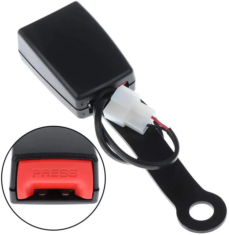 프리미엄 유니버설 173mm 자동차 안전벨트 버클 소켓 플러그 커넥터 (경고선 및 알람 신호 포함)