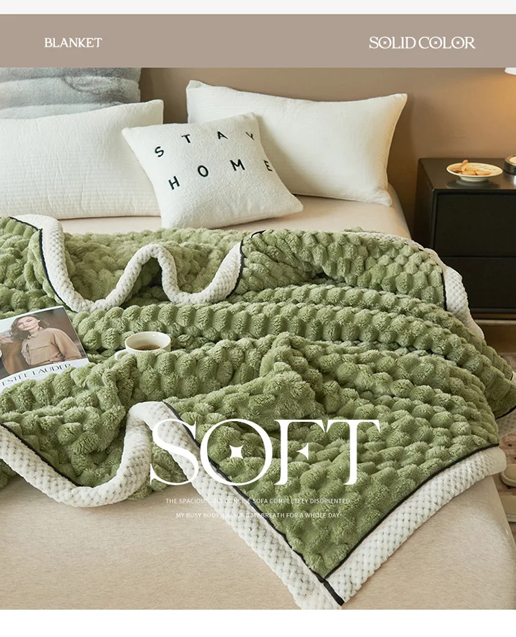 Warm Plush Blankets for Beds Super Soft Plaid Blanket On the Bed Sofa Throw Blanket Office Nap Comforter Bedspread Queen Quilt