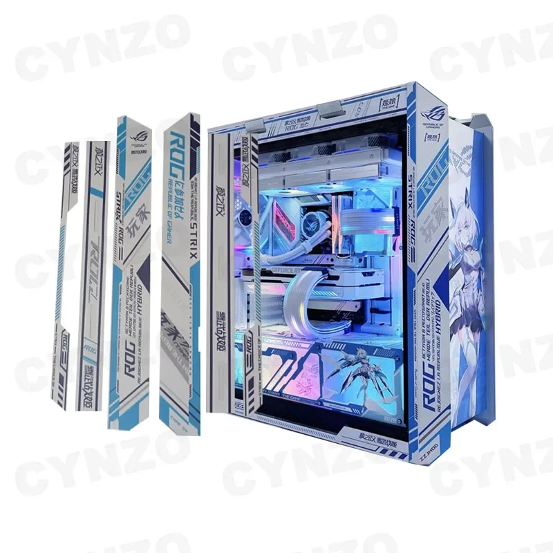 Adesivos de Papel Anime Decorativos Faça Você Mesmo Adesivos de Camurça para Rog Strix Helios Case Modelo pc Armário Gamers Gx601 - Imagem 3