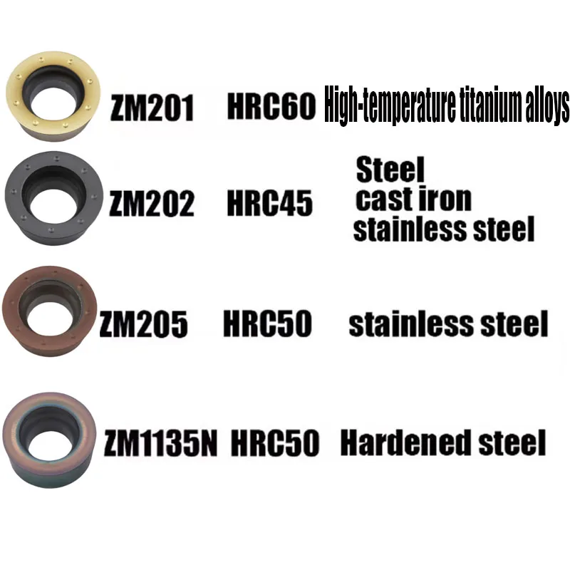 10PCS RDMW0501 RCMT0602MOTN RPMW08T2MO-TT R2.5 R3 R4 인덱서블 카바이드 인서트 라운드 밀링 인서트 CNC 금속 선반 절단 도구