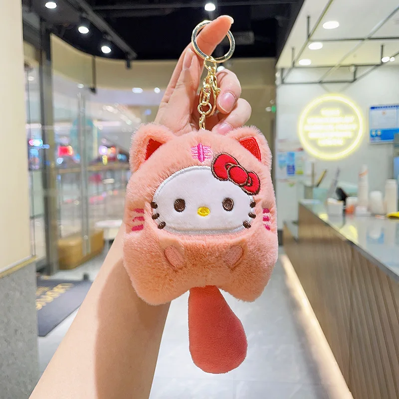 thumbnail image 1 of Sanrio Hello Kitty Melody Cinnamoroll Plush Doll Keychain Pochacco Cute Key Ring Cartoon Plushies Bag Pendant Gift Kids Toys, 1 of 5
