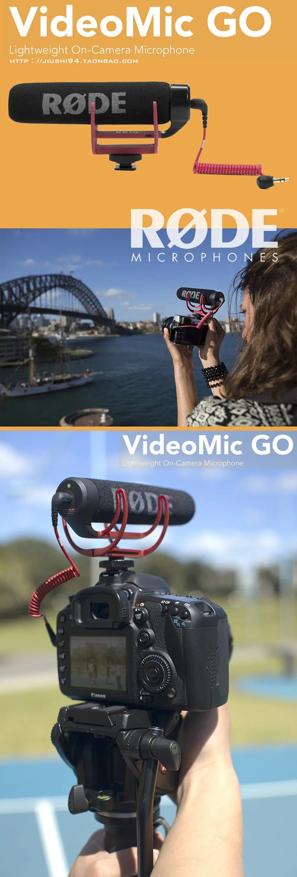 DSLR Microphone Rode VideoMic Go Video Camera Microphone for