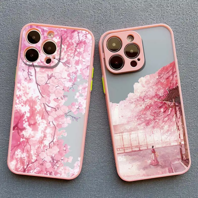 Pink Peach Blossom Floral Phone Case - Elegant Flower Back Cover