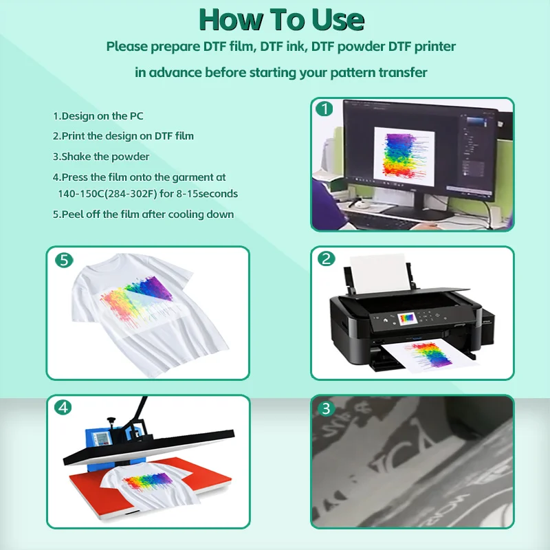 30 Sheets of DTF Double-Sided Printing Film Thermal Transfer Film Paper A4 Film Printer Directly Prints DIY - 4