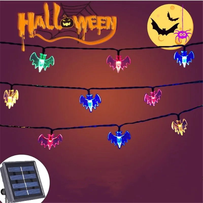 12M 100LED Bat Solar Light String Outdoor Fairy Lights Waterproof  For Christmas Holiday Party Decoration 2023 new led solar lights outdoors garden lwan waterproof courtyard stair fence balcony exterior wall farm decoration hifi lamps