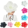 Exaggerated Large Flower Turban Cap Women Tea Party Wedding Flower Cocktail Mesh Feathers Hair Clip Church Ladies Accesorios 4