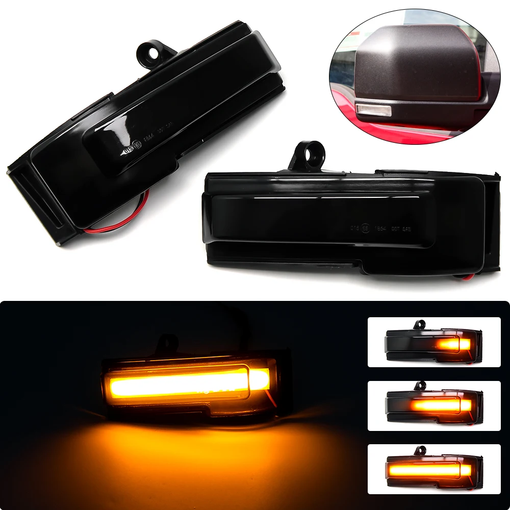 2pcs For Ford F150 2015 -2020 Exterior Car Side Wing Rear Mirror Light ED Dynamic Turn Signal Light Indicator Lamp Cover Trim