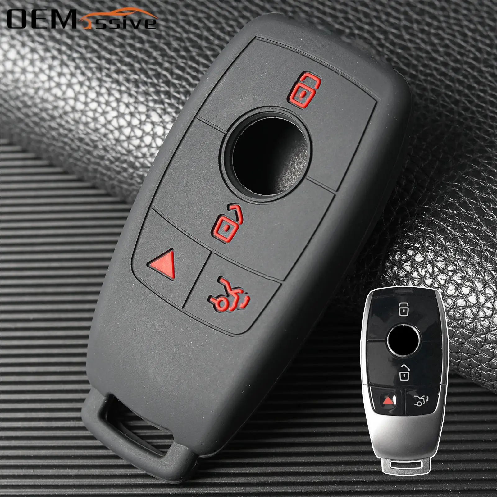 Per Mercedes Benz E S C Class Gle Gla Glb Glc C63 Amg Remote Silicone Car Key Fob Chain Ring Shell Holder Cover Case 4 Button