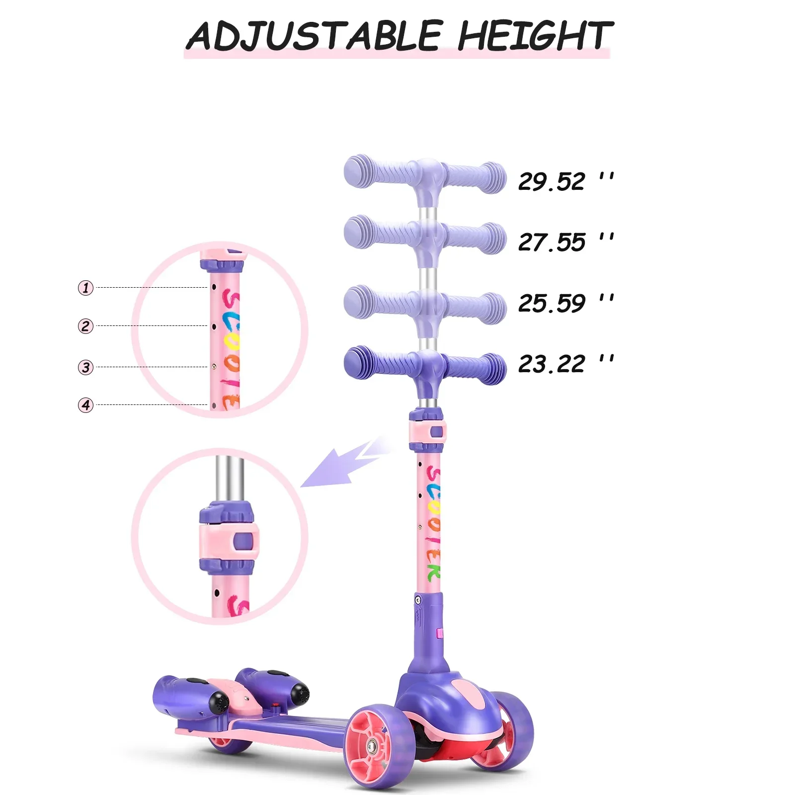 2023 Logo personnalisé clignotant 3 roues enfants scooter électrique  pliable lumière scooter coup de pied enfants Scooter pour enfants -  AliExpress