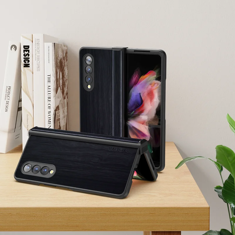 삼성에 적합한 갤럭시 Z 폴드 4 케이스, 5 용, zfold3 5G 용, 대나무 나무 패턴, 가죽 커버, 갤럭시 Z 폴드 4 용, 3 용, capa