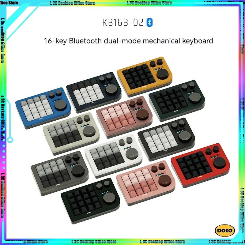 

New Doio Kb16b-02 Designer 16 Keys Mechanical Keyboard Customization Bluetooth Dual Mode Wireless Hot-swap Xda Keycap Portable