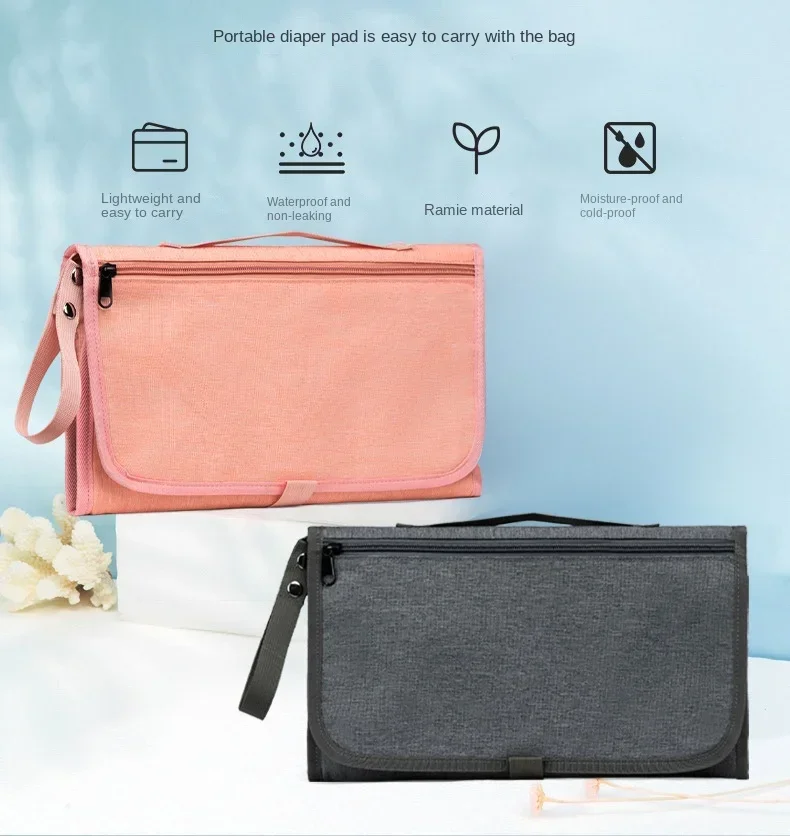Description Picture 2 of itemPortable Diaper Changing Pad Portable Baby Changing Pad with Pockets Waterproof Travel Diaper Changing Station Kit Baby Gifts