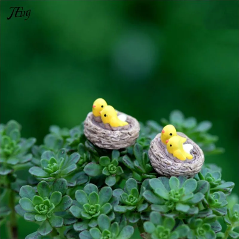 Ornament Crafts,Miniature Figurines,Resin Ornaments,Miniature Ornament,Resin Crafts DIY Mini Nest With Birds Fairy Garden Miniatures Gnomes Moss Terrariums Resin Crafts Figurines For Home Garden Decoration